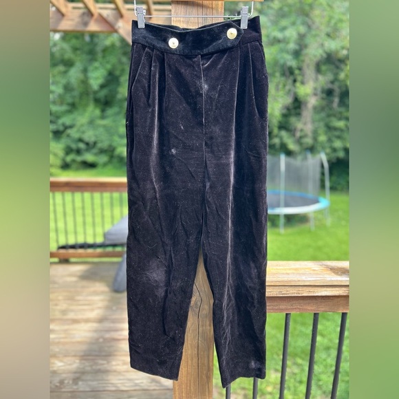 Vintage Louis Feraud velvet high waist straight leg pants - Picture 1 of 9